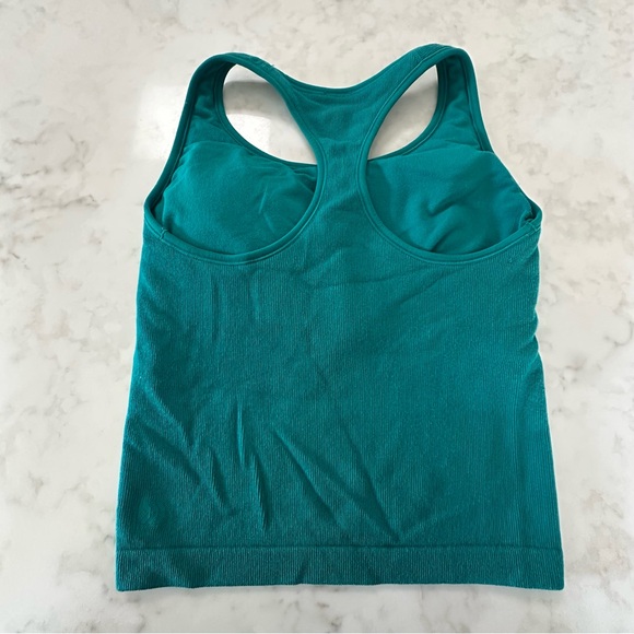 All in Motion Teal Ribbed Activewear Set. Leggings & matching Top/sports bra. - Picture 3 of 14